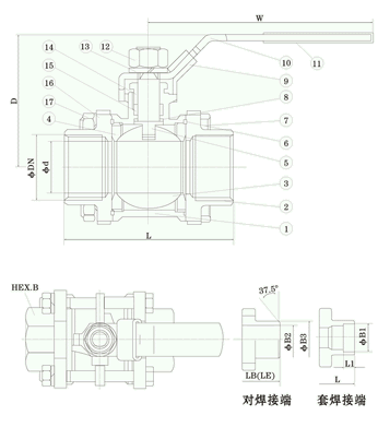 三片式内螺纹球阀Q11F-16.gif